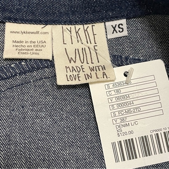 Lykke Wullf Monica Two-Tone Denim Mini Skirt Retro Blue Cotton Sz XS NWT $120 - Picture 5 of 7